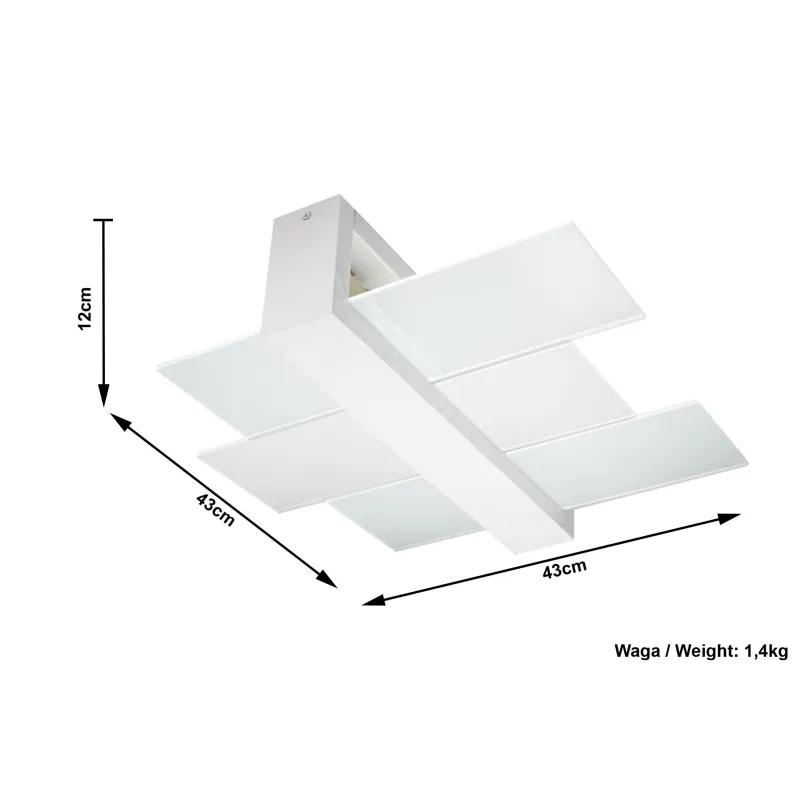 Plafonnier FENIKS 2, bois/verre, blanc, E27 - Pas cher