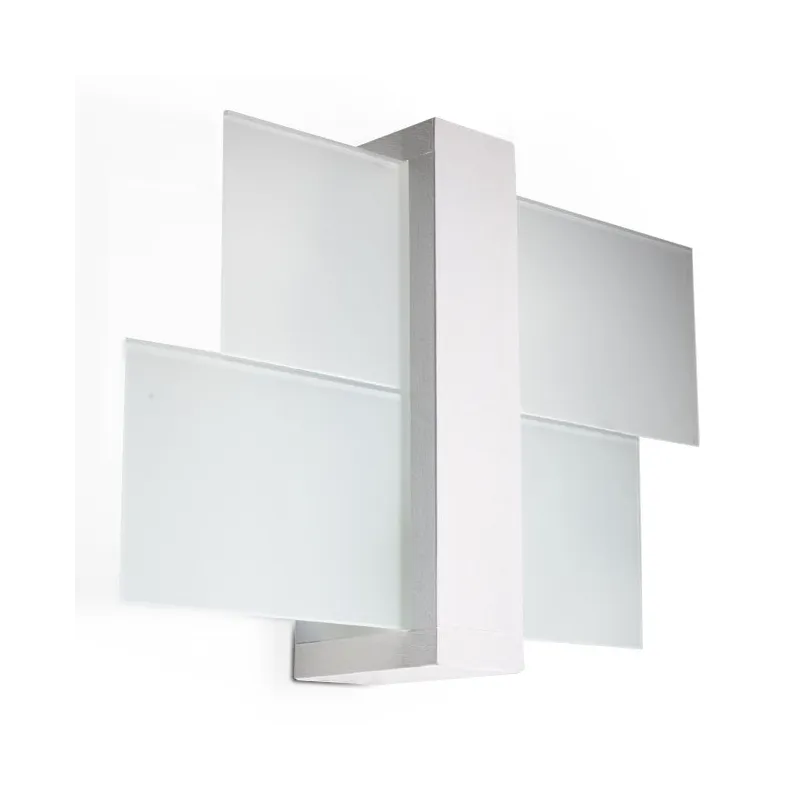 Applique FENIKS 1, bois/verre, blanc, E27 - Pas cher