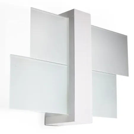 Applique FENIKS 1, bois/verre, blanc, E27 - Pas cher