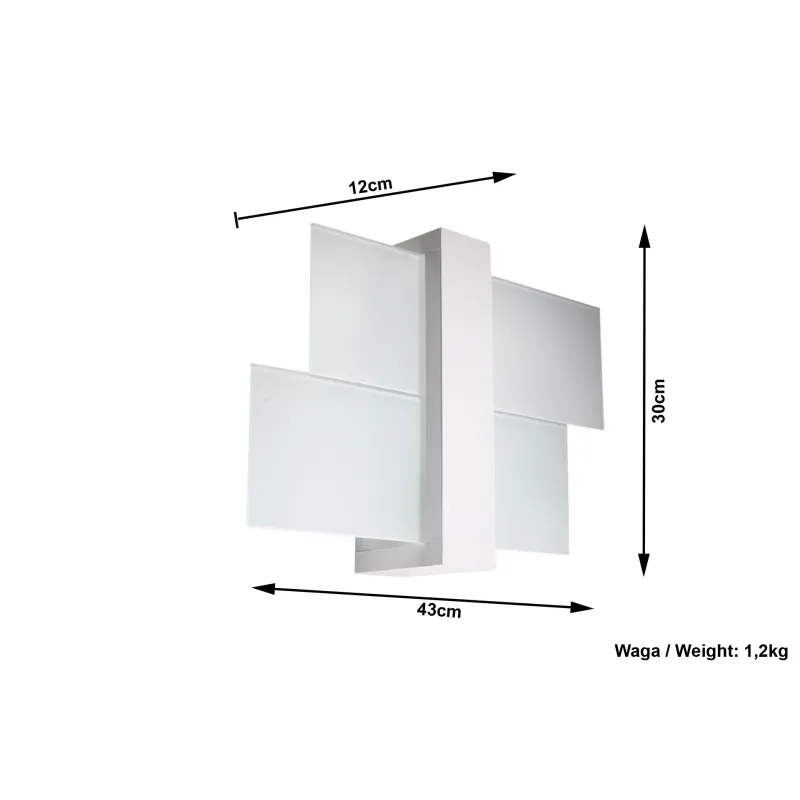 Applique FENIKS 1, bois/verre, blanc, E27 - Pas cher