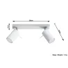 Plafonnier RING 2, acier, blanc, GU10 - Pas cher