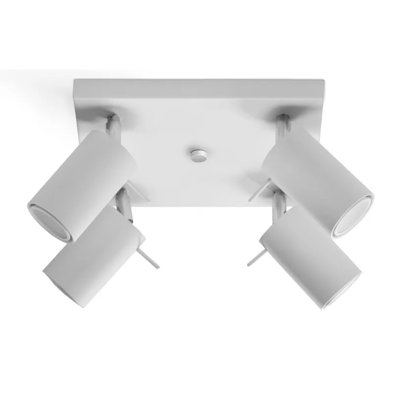 Plafonnier RING 4, acier, blanc, GU10 - Pas cher