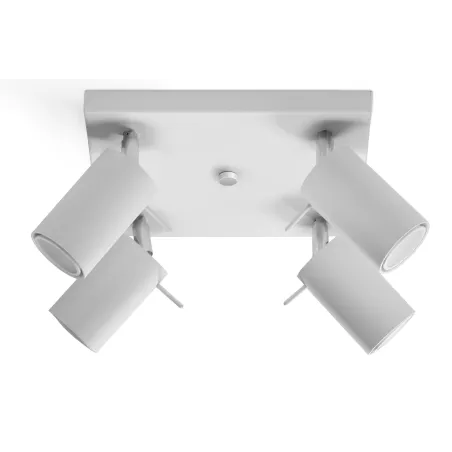 Plafonnier RING 4, acier, blanc, GU10 - Pas cher