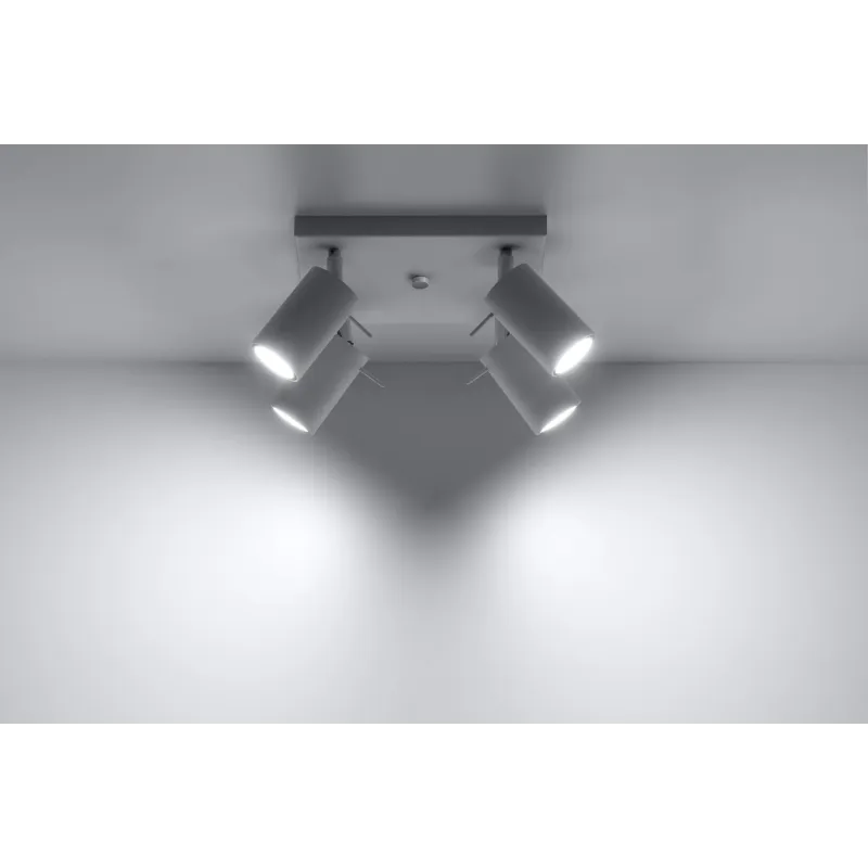 Plafonnier RING 4, acier, blanc, GU10 - Pas cher