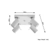 Plafonnier RING 4, acier, blanc, GU10 - Pas cher