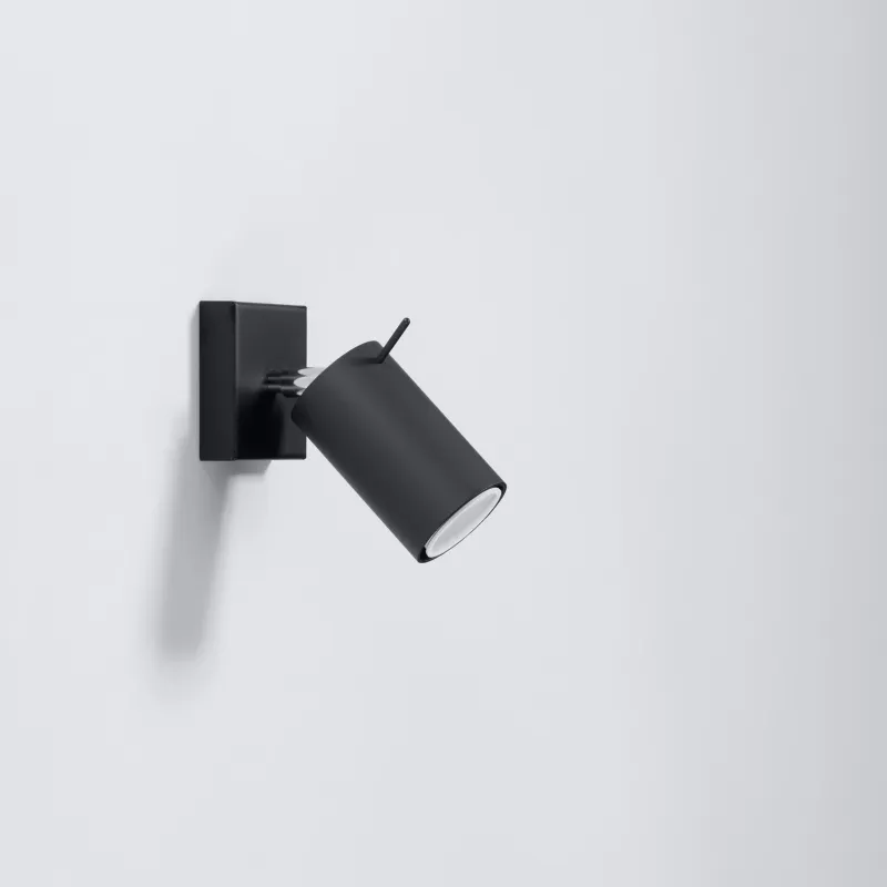 Applique RING, acier, noir, GU10 - Pas cher