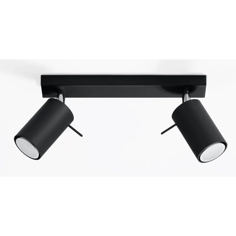 Plafonnier RING 2, acier, noir, GU10 - Pas cher