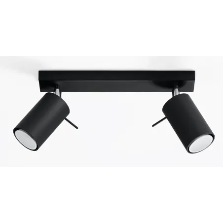 Plafonnier RING 2, acier, noir, GU10 - Pas cher