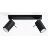 Plafonnier RING 2, acier, noir, GU10 - Pas cher