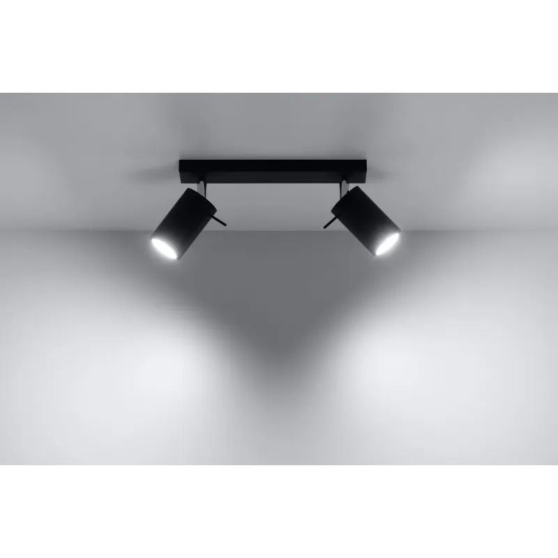Plafonnier RING 2, acier, noir, GU10 - Pas cher