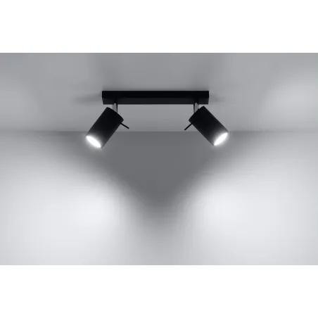 Plafonnier RING 2, acier, noir, GU10 - Pas cher