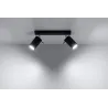 Plafonnier RING 2, acier, noir, GU10 - Pas cher