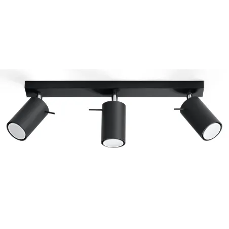 Plafonnier RING 3, acier, noir, GU10 - Pas cher