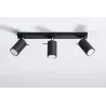 Plafonnier RING 3, acier, noir, GU10 - Pas cher