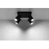 Plafonnier RING 4, acier, noir, GU10 - Pas cher