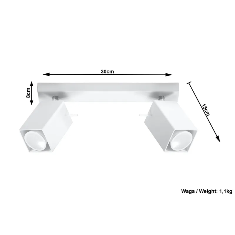 Plafonnier MERIDA 2, acier, blanc, GU10 - Pas cher