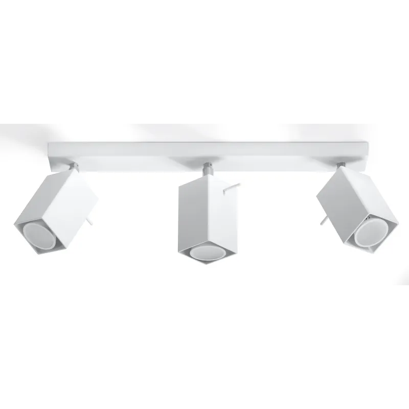 Plafonnier MERIDA 3, acier, blanc, GU10 - Pas cher