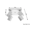 Plafonnier MERIDA 4, acier, blanc, GU10 - Pas cher