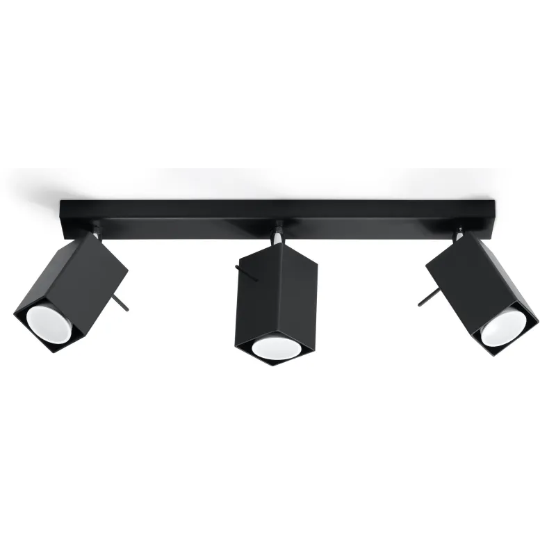 Plafonnier MERIDA 3, acier, noir, GU10 - Pas cher
