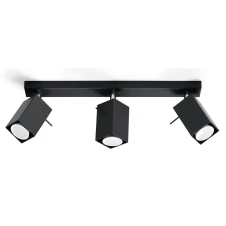 Plafonnier MERIDA 3, acier, noir, GU10 - Pas cher