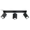 Plafonnier MERIDA 3, acier, noir, GU10 - Pas cher