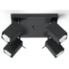 Plafonnier MERIDA 4, acier, noir, GU10 - Pas cher