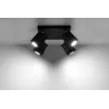 Plafonnier MERIDA 4, acier, noir, GU10 - Pas cher