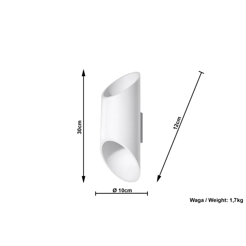 Applique PENNE 30, aluminium, blanc - Pas cher