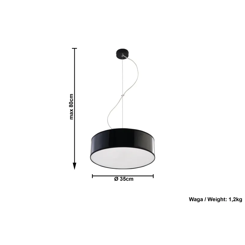 Suspension ARENA 35, PVC, noir, E27 - Pas cher