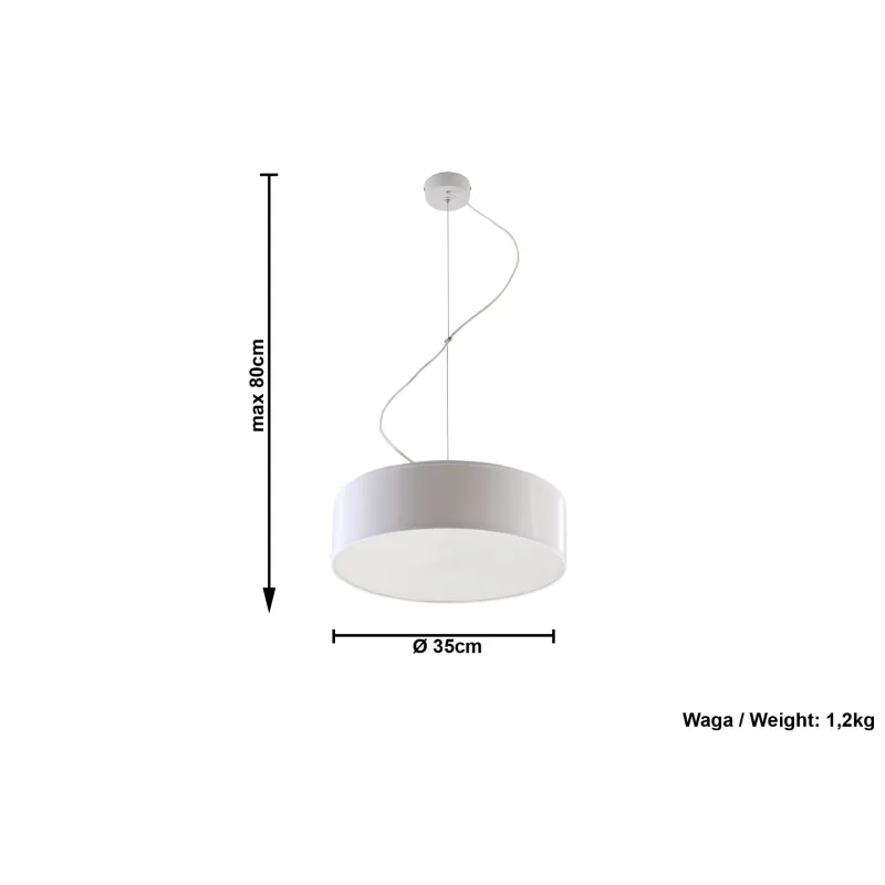 Suspension ARENA 35, PVC, blanc, E27 - Pas cher