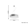 Suspension ARENA 45, PVC, gris, E27 - Pas cher