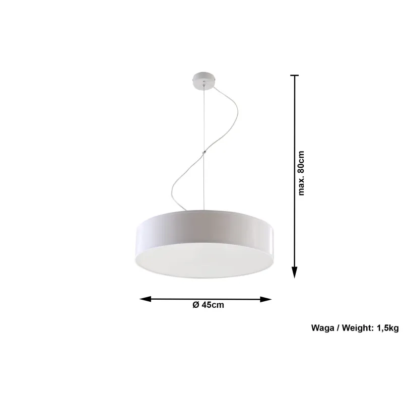 Suspension ARENA 45, PVC, blanc, E27 - Pas cher