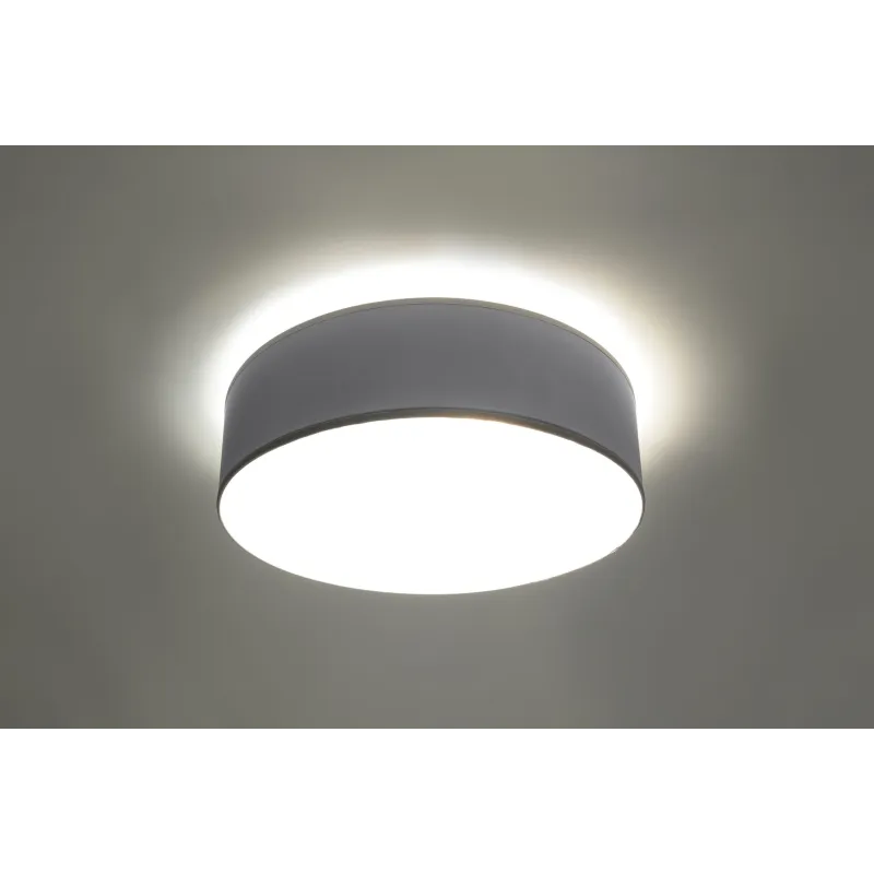Plafonnier ARENA 35, PVC, gris, E27 - Pas cher
