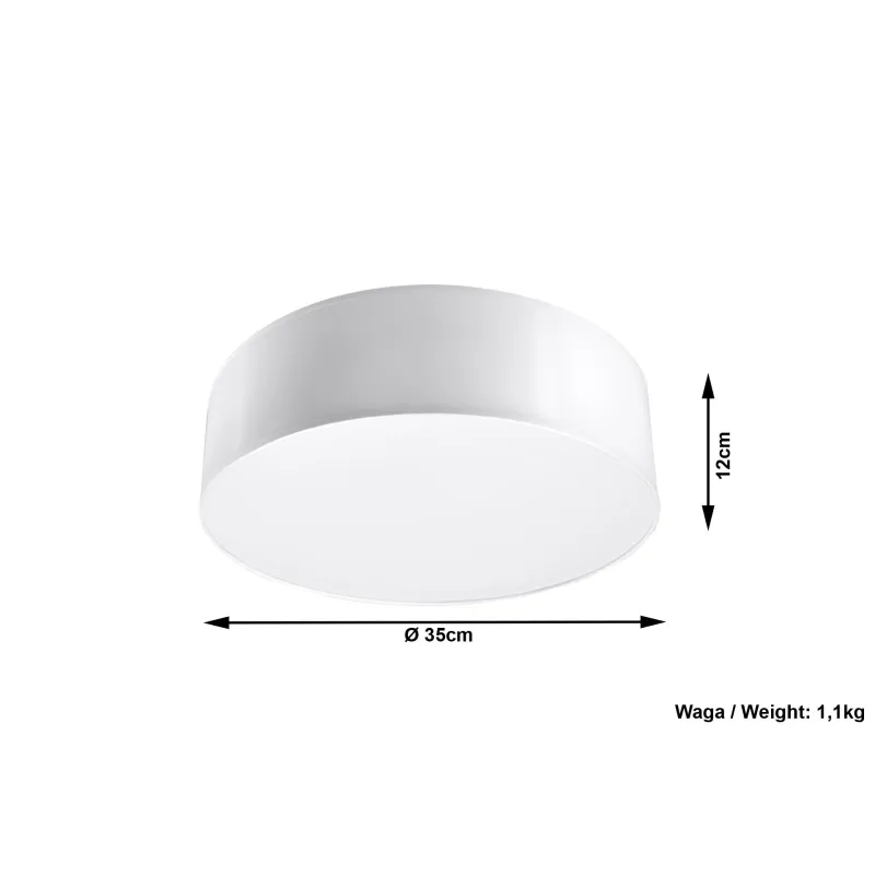 Plafonnier ARENA 35, PVC, blanc, E27 - Pas cher