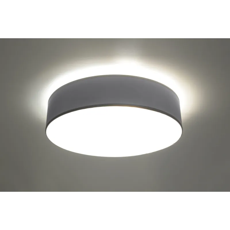 Plafonnier ARENA 45, PVC, gris, E27 - Pas cher