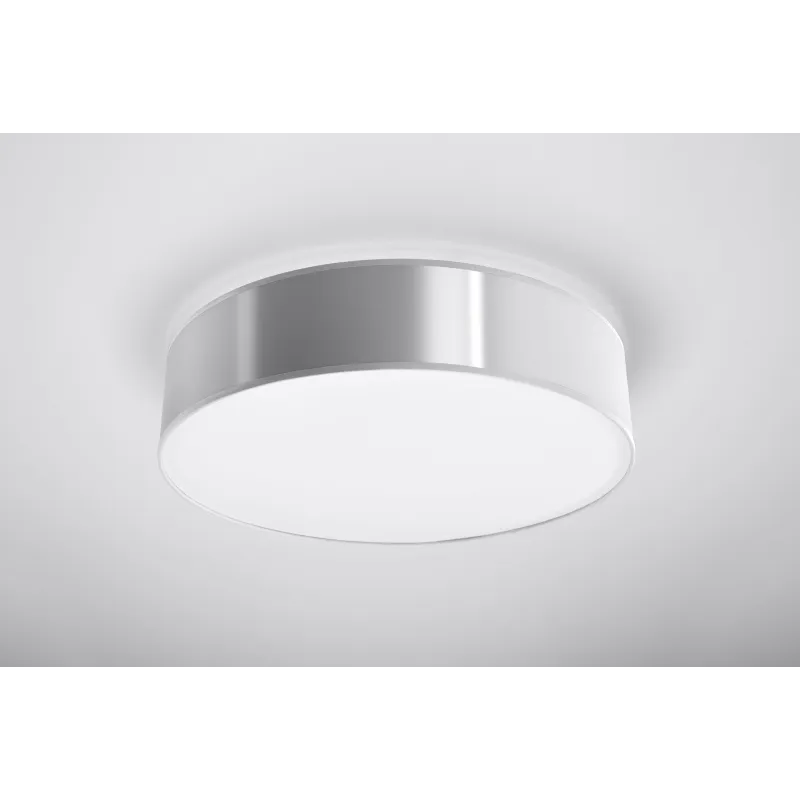 Plafonnier ARENA 45, PVC, gris, E27 - Pas cher