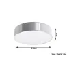 Plafonnier ARENA 45, PVC, gris, E27 - Pas cher