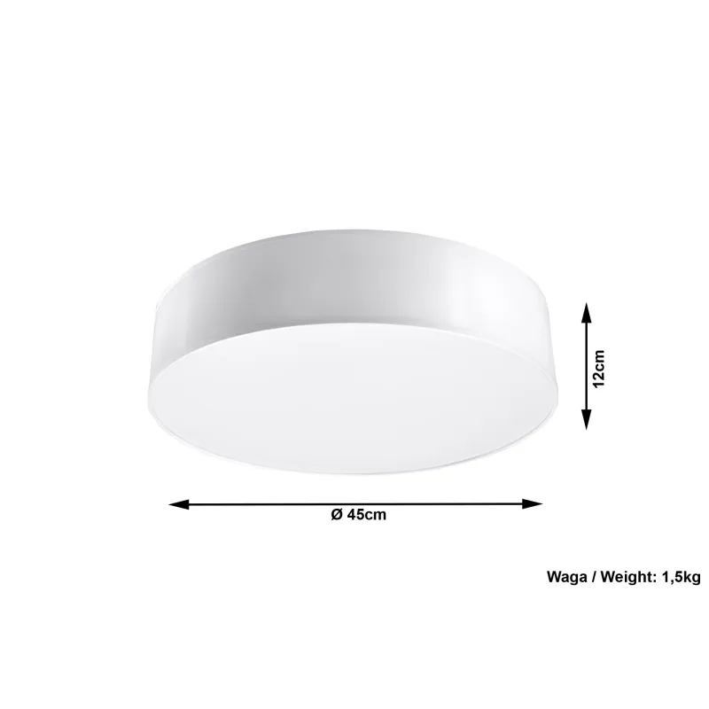 Plafonnier ARENA 45, PVC, blanc, E27 - Pas cher