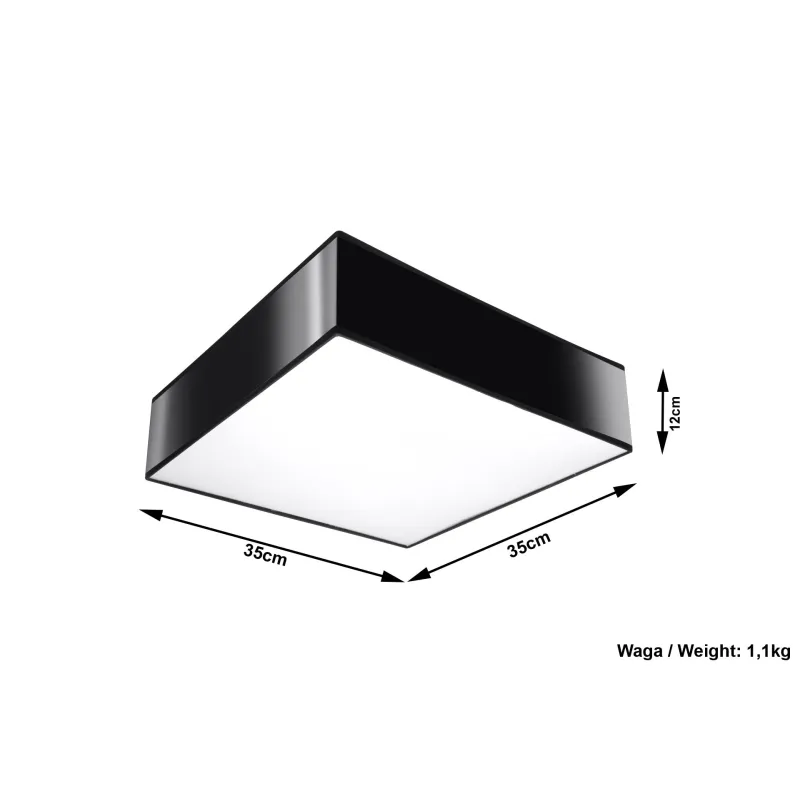 Plafonnier HORUS 35, PVC, noir, E27 - Pas cher