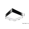 Plafonnier HORUS 35, PVC, noir, E27 - Pas cher