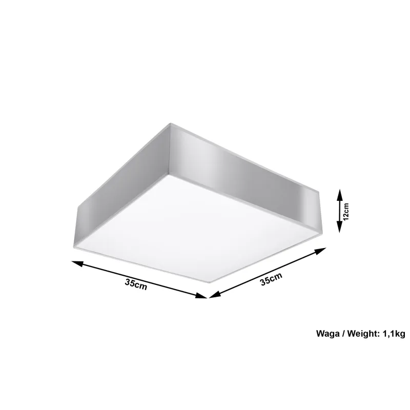 Plafonnier HORUS 35, PVC, gris, E27 - Pas cher