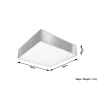 Plafonnier HORUS 35, PVC, gris, E27 - Pas cher