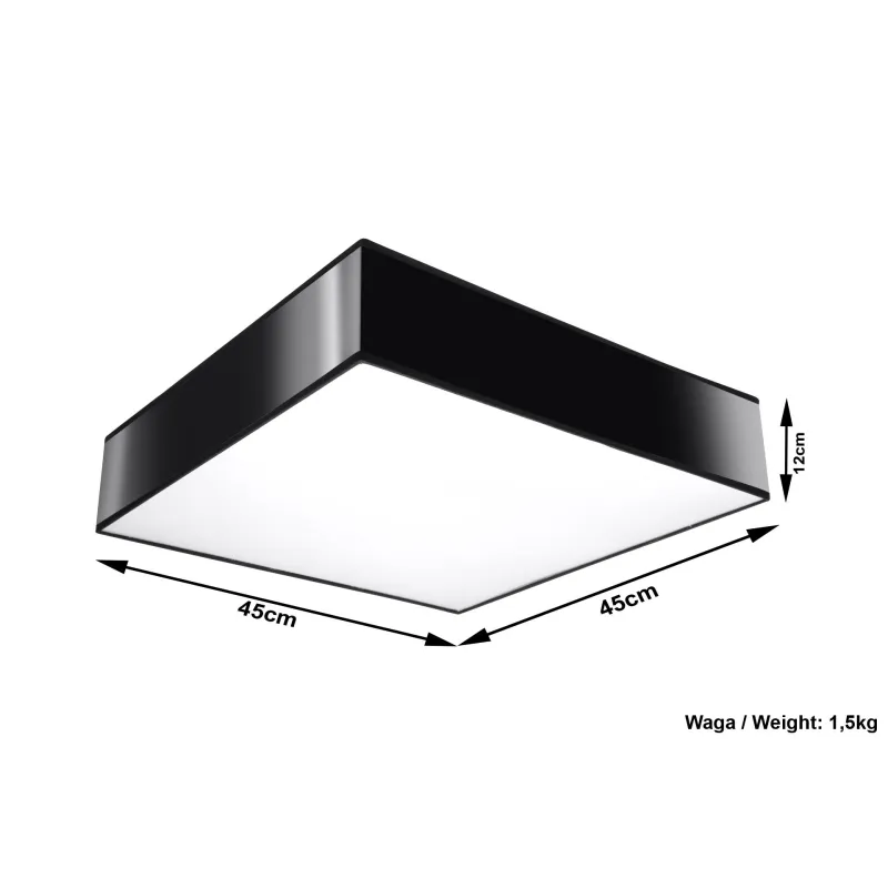 Plafonnier HORUS 45, PVC, noir, E27 - Pas cher