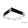 Plafonnier HORUS 45, PVC, noir, E27 - Pas cher