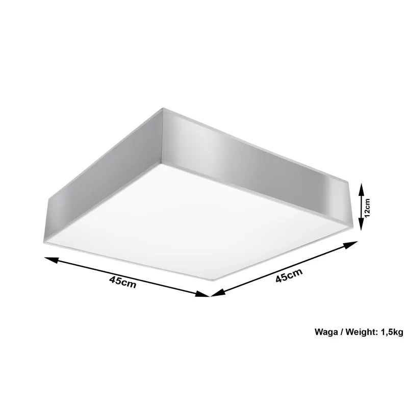 Plafonnier HORUS 45, PVC, gris, E27 - Pas cher