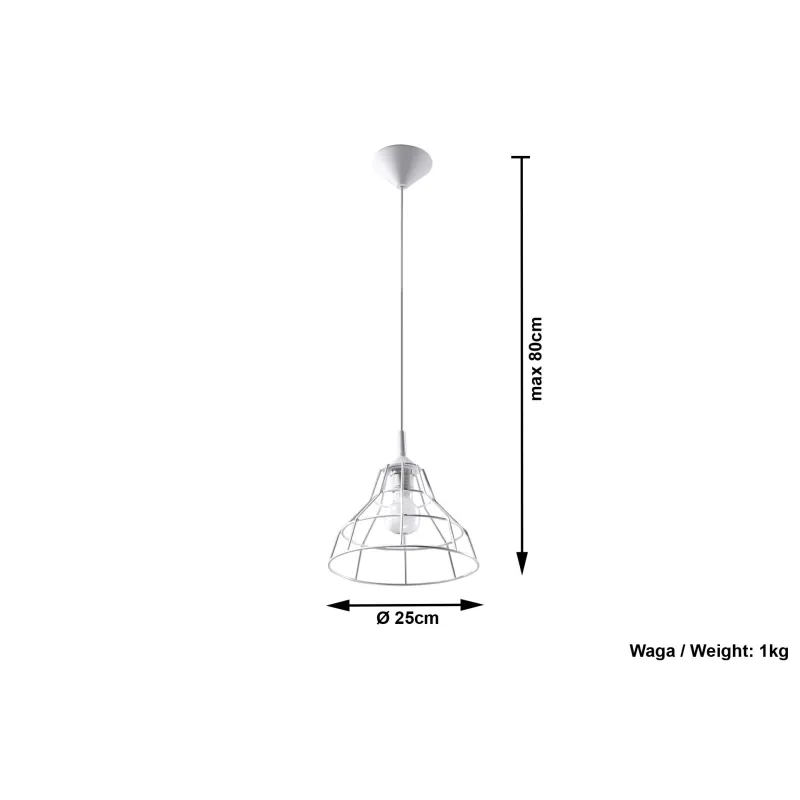 Suspension ANATA, acier, blanc, E27 - Pas cher