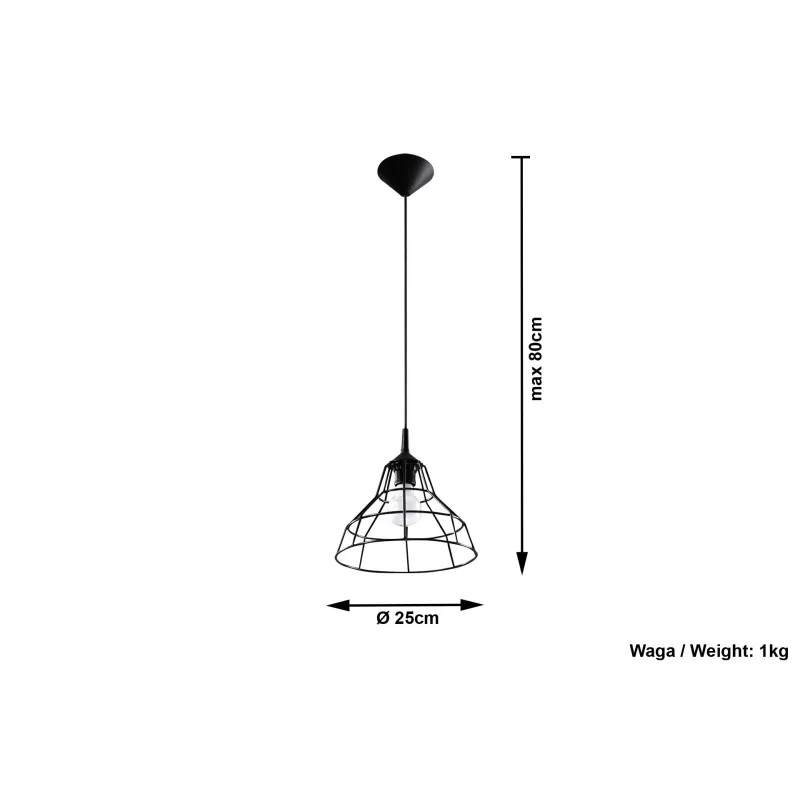 Suspension ANATA, acier, noir, E27 - Pas cher