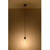 Suspension EDISON, acier/textile, noir, E27 - Pas cher