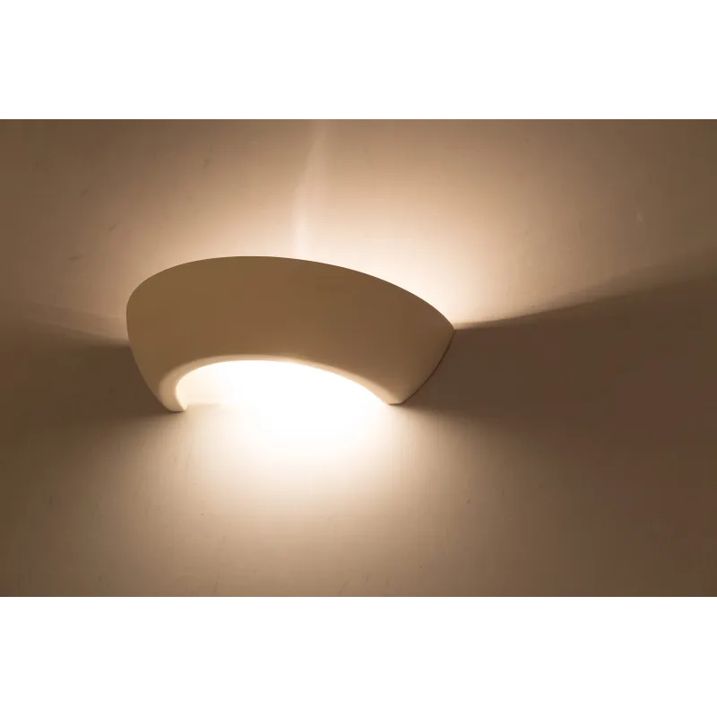 Applique céramique OSKAR, céramique/verre, blanc, E27 - Pas cher