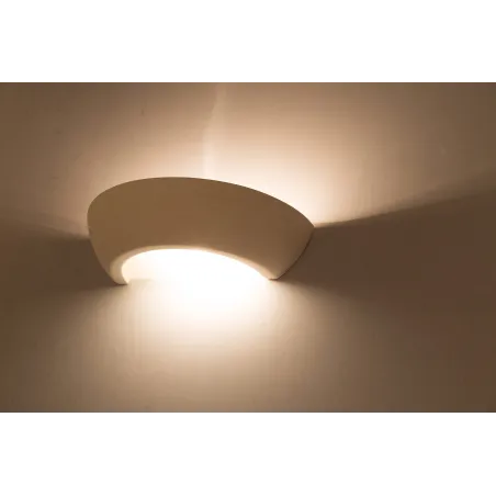 Applique céramique OSKAR, céramique/verre, blanc, E27 - Pas cher